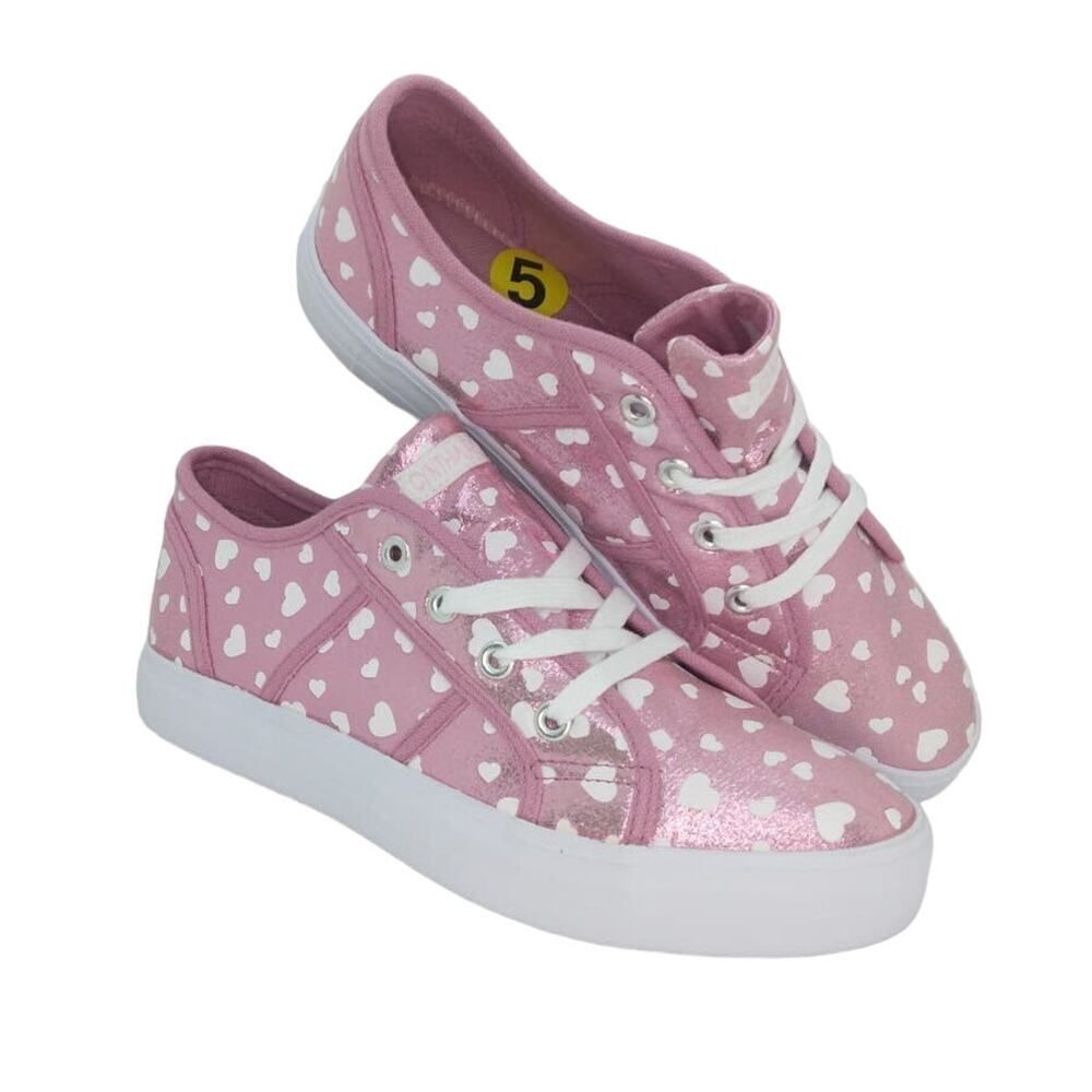 CYNTHIA ROWLEY Womens New w/Tags Glitter Pink w/Hearts Designer Sneakers - sz. 5